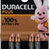 Duracell Alkalibatterie AAA LR03 Plus - 4 Stück